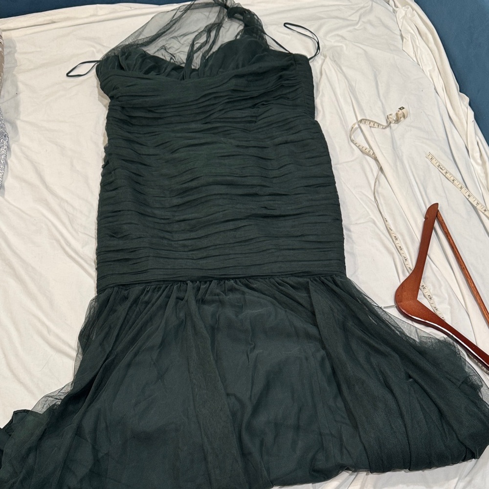 Amsale Hunter Green Evening Dress